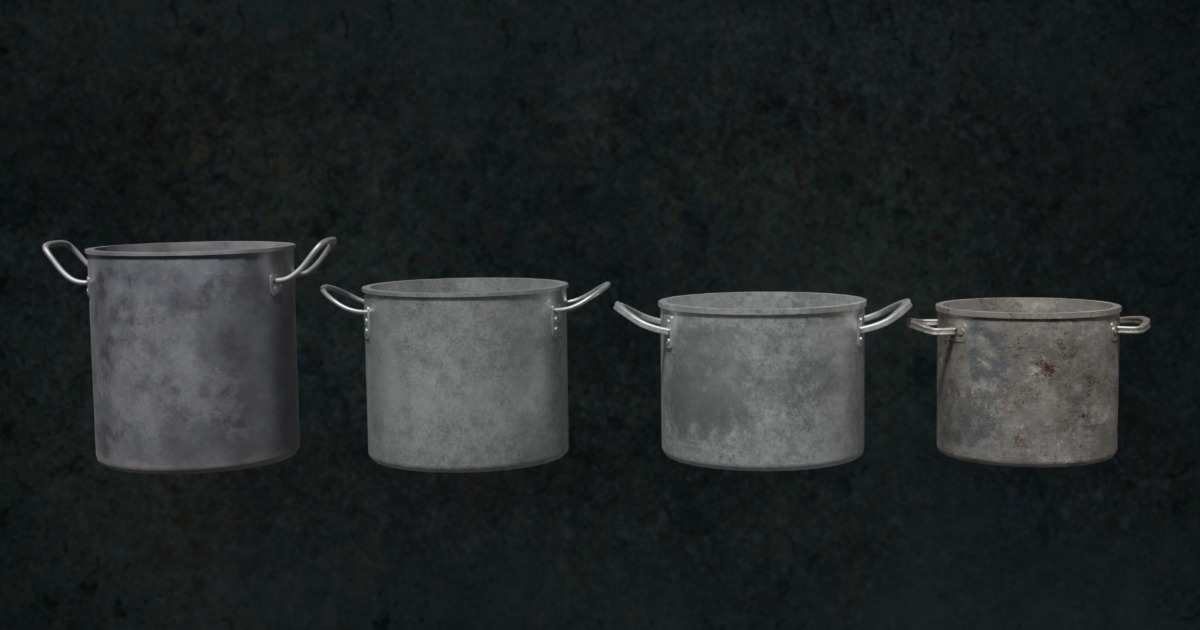 Kitchen Pots Series StoveCulinaryTools G1 - N1-4 | 3D Tools | Unity ...