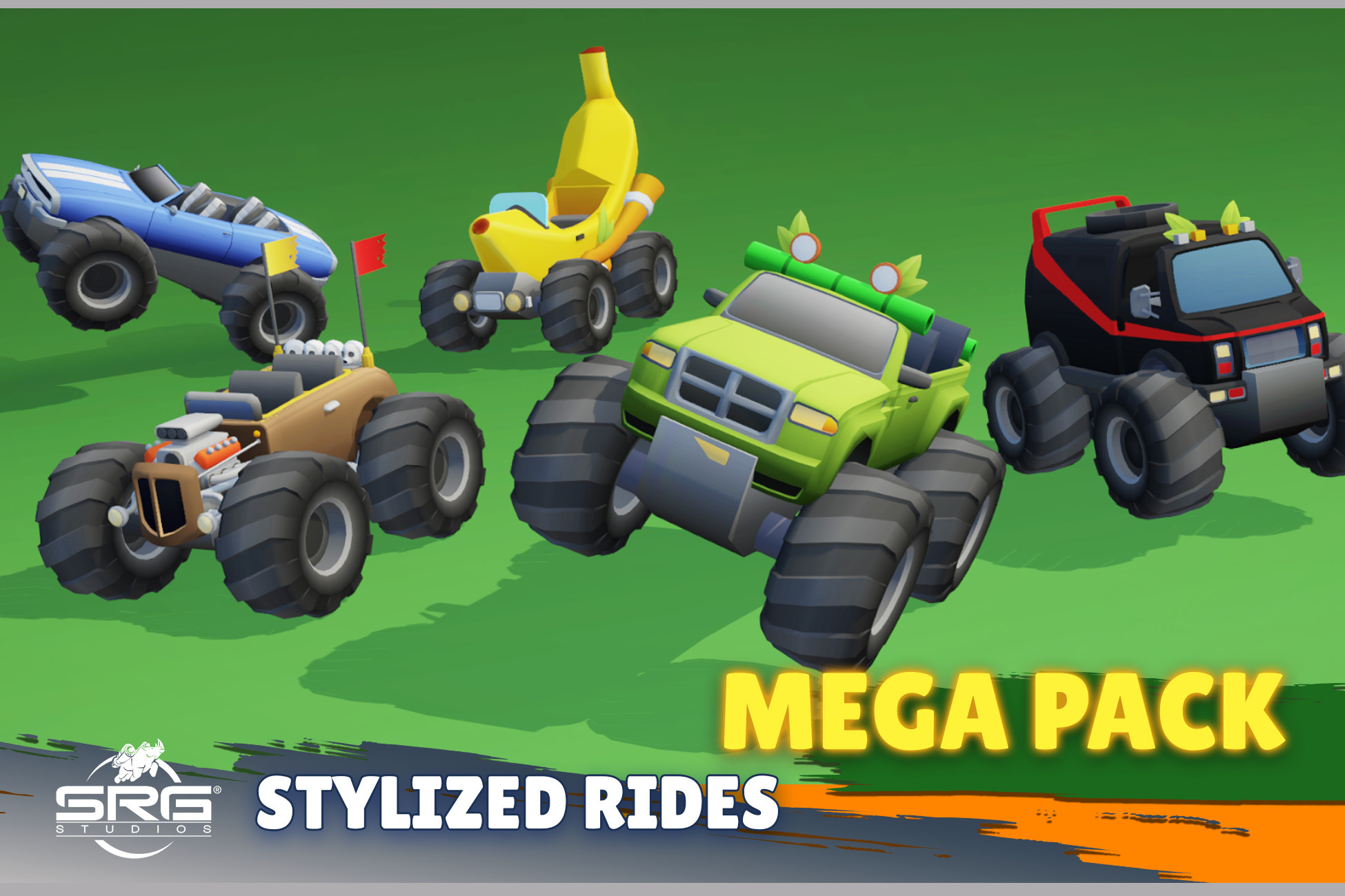 Unity Rides Vector Stylized Rides - Mega Pack | 3D Vehicles | Unity Asset Store