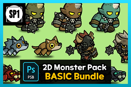 2D Monster Pack : Basic Bundle (+PSB)