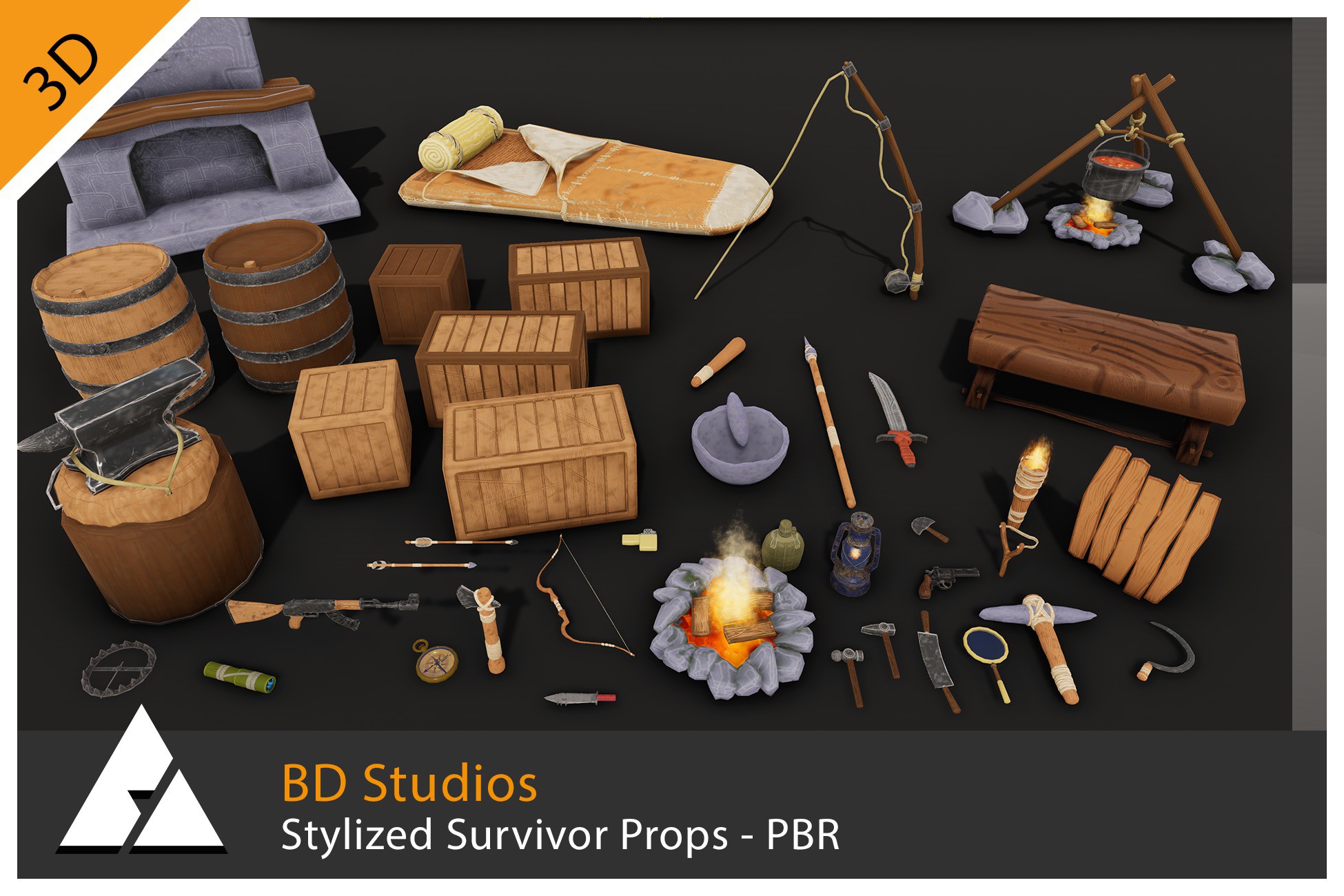 Stylized Survivor Props - PBR | 3D Props | Unity Asset Store