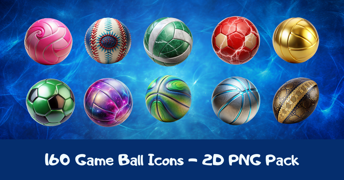 160 Game Ball Icons - 2D PNG Pack | 2D Icons | Unity Asset Store