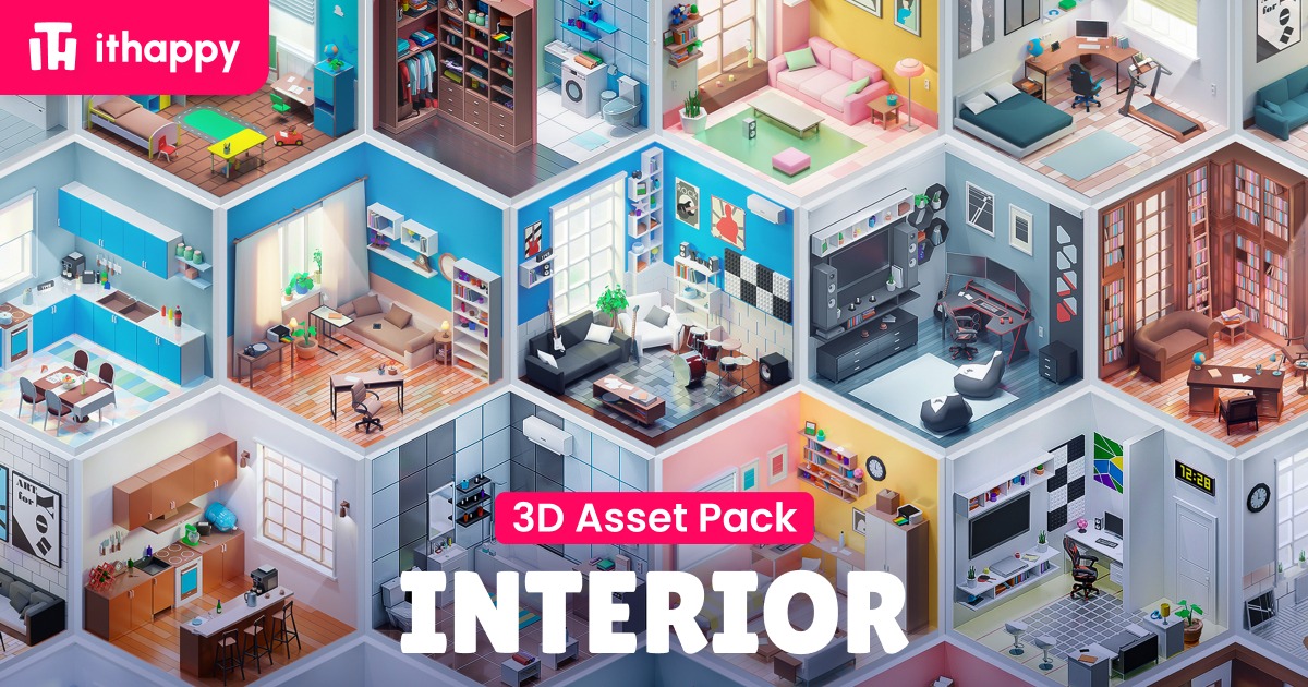 Interior - Low Poly 3D Models Pack | 3D Interior | Unity Asset Store