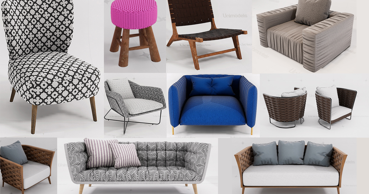 Sofas and Pillows Vol. 4 | 3D Interior | Unity Asset Store