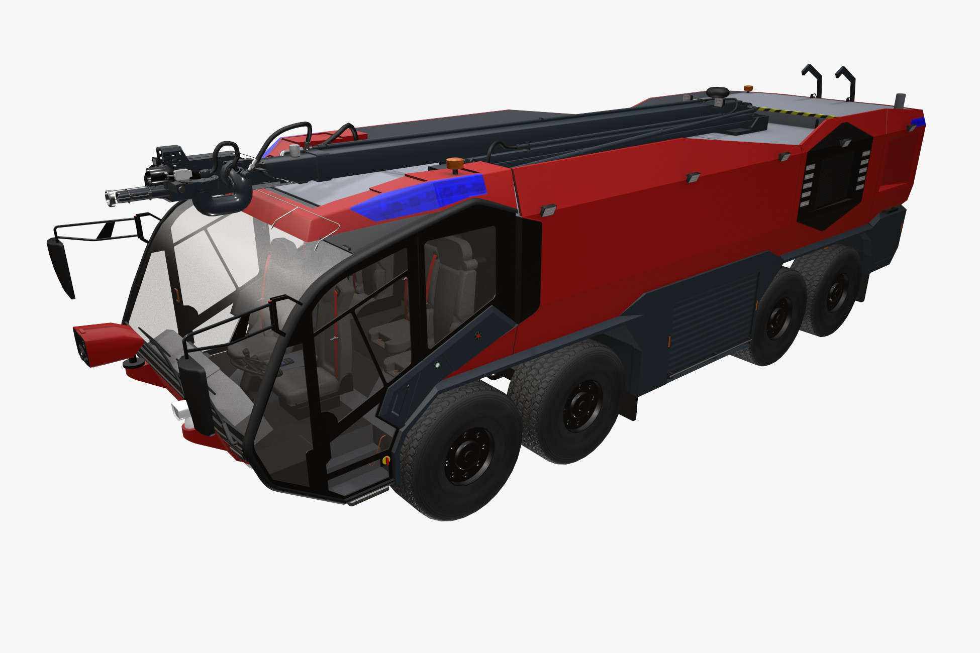 Airport Fire Truck 8x8 Red (371) | 3D Land | Unity Asset Store