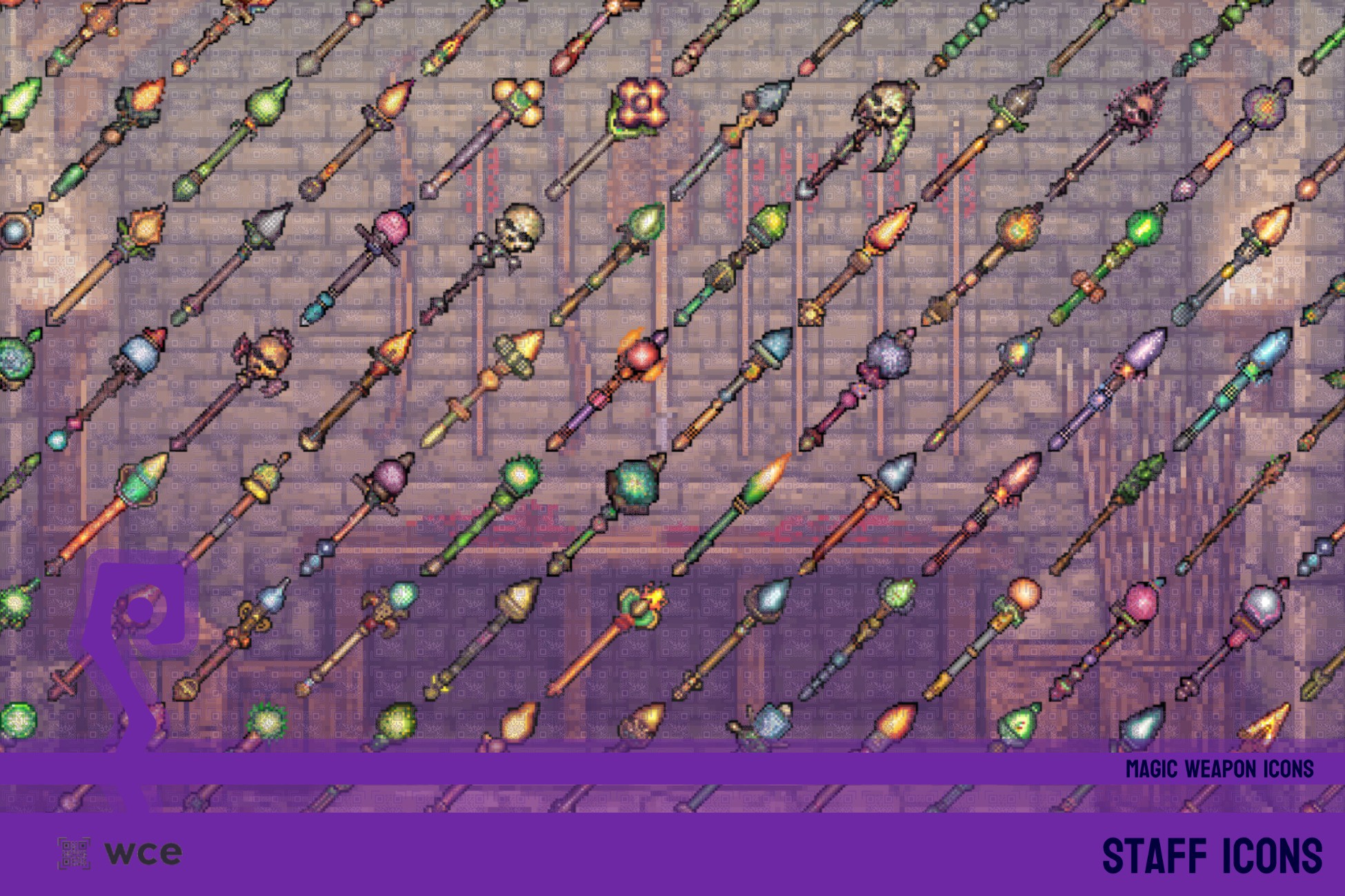 Staff Icons - 2D Pixel Magic Combat Weapons and RPG Weapon Bundle | 2D ...
