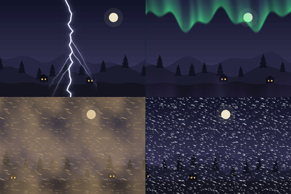 Weather Overlays - 32 Weather VFX, 44 Loops