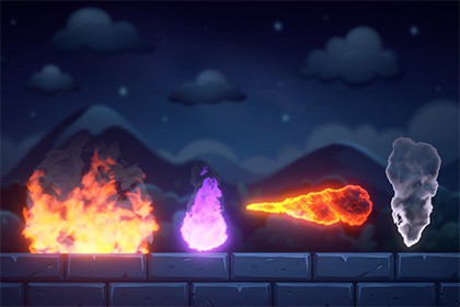 Stylized 2D Fire & Smoke VFX Pack
