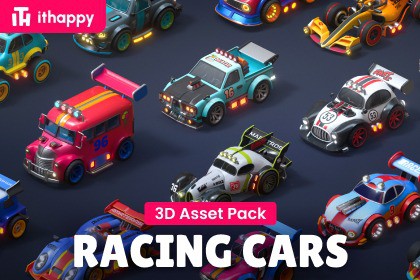 Modular Racing Cars - Low Poly 3D Models
