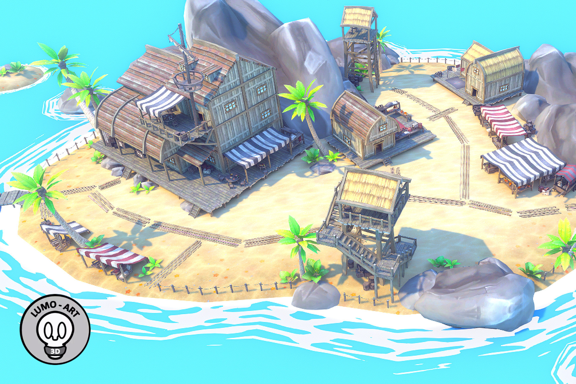 Unity Beyond Island Tropical Island Hideout Interior Exterior VR/Mobile/URP | 3D ファンタジー ...