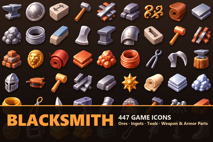 Blacksmith Icons - Ores, Tools & Weapon Parts