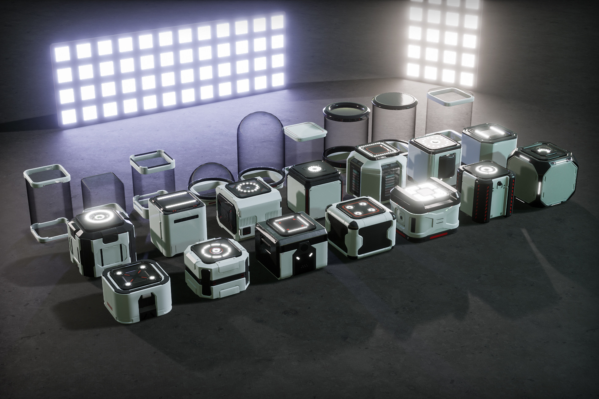 SciFi Capsules Props 2 | 3D 内饰 | Unity Asset Store