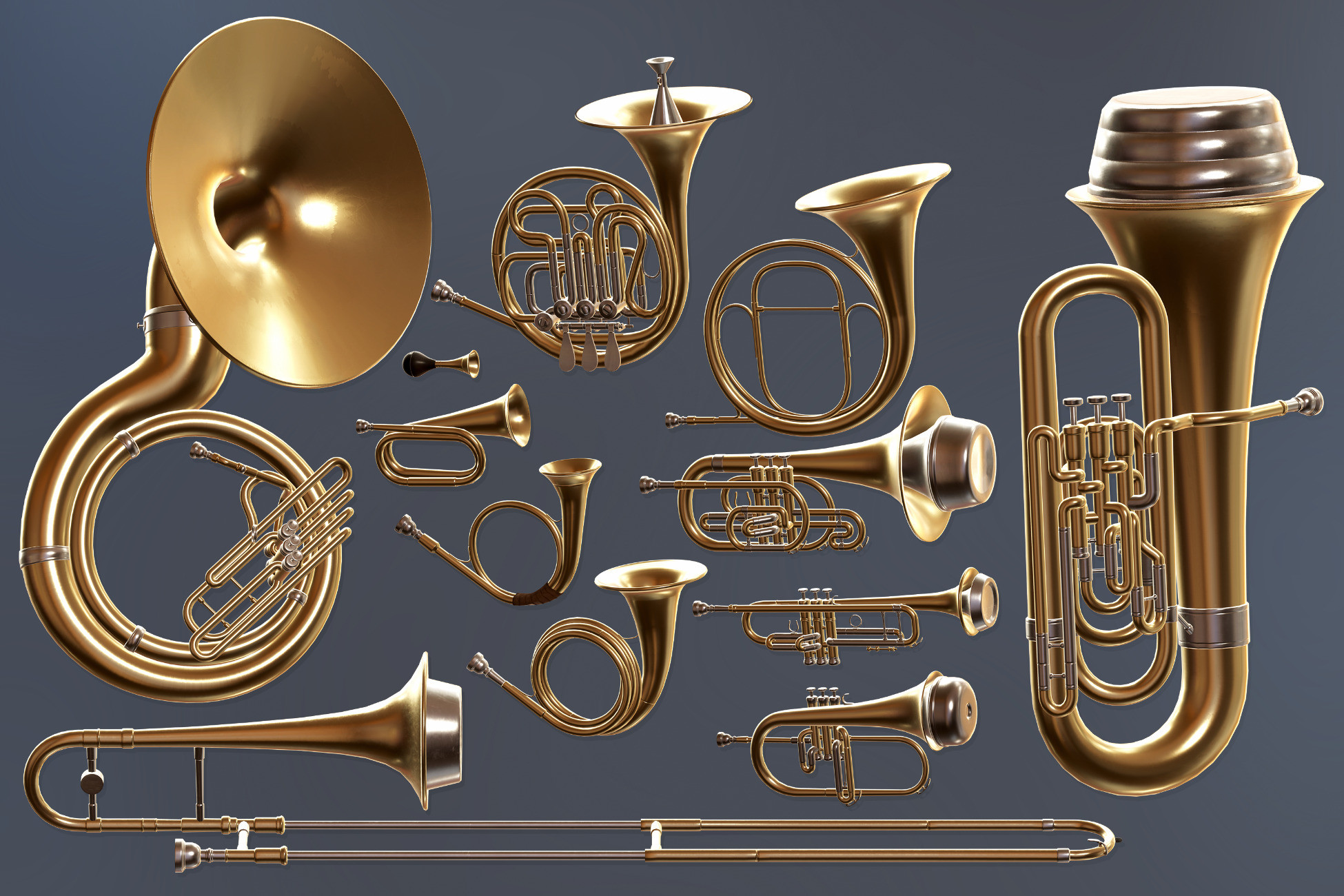 Brass Instrument Collection | 3D Props | Unity Asset Store