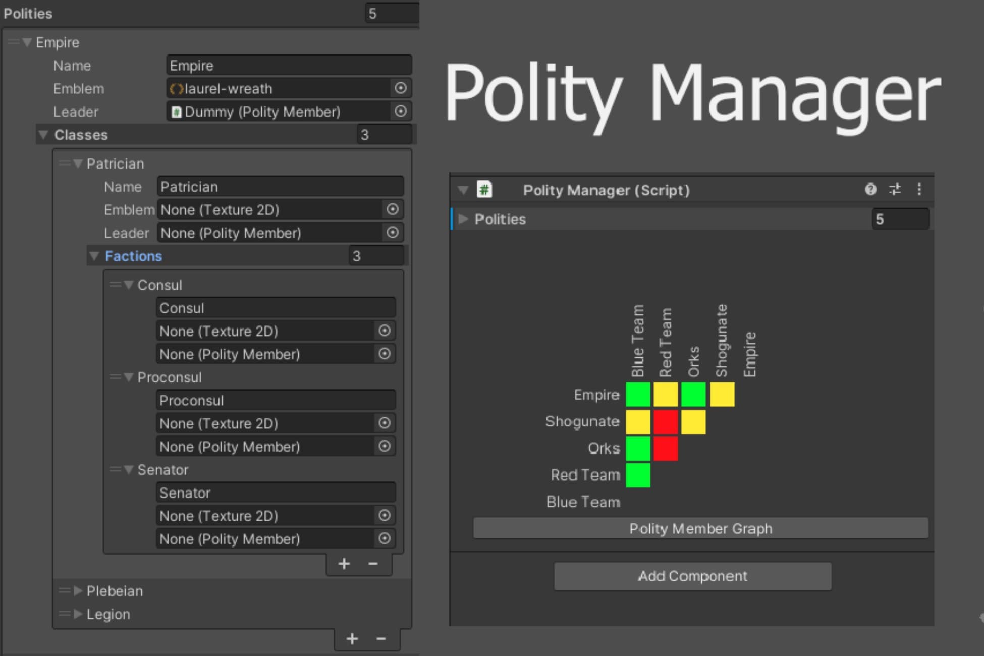 Unity Pin Formation Polity Manager - Manage Factions & Formations | Visual Scripting ...