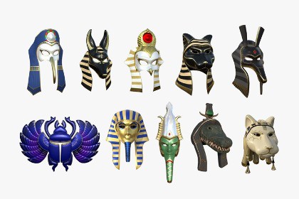 Egyptian Gods Masks - with Texture Variations