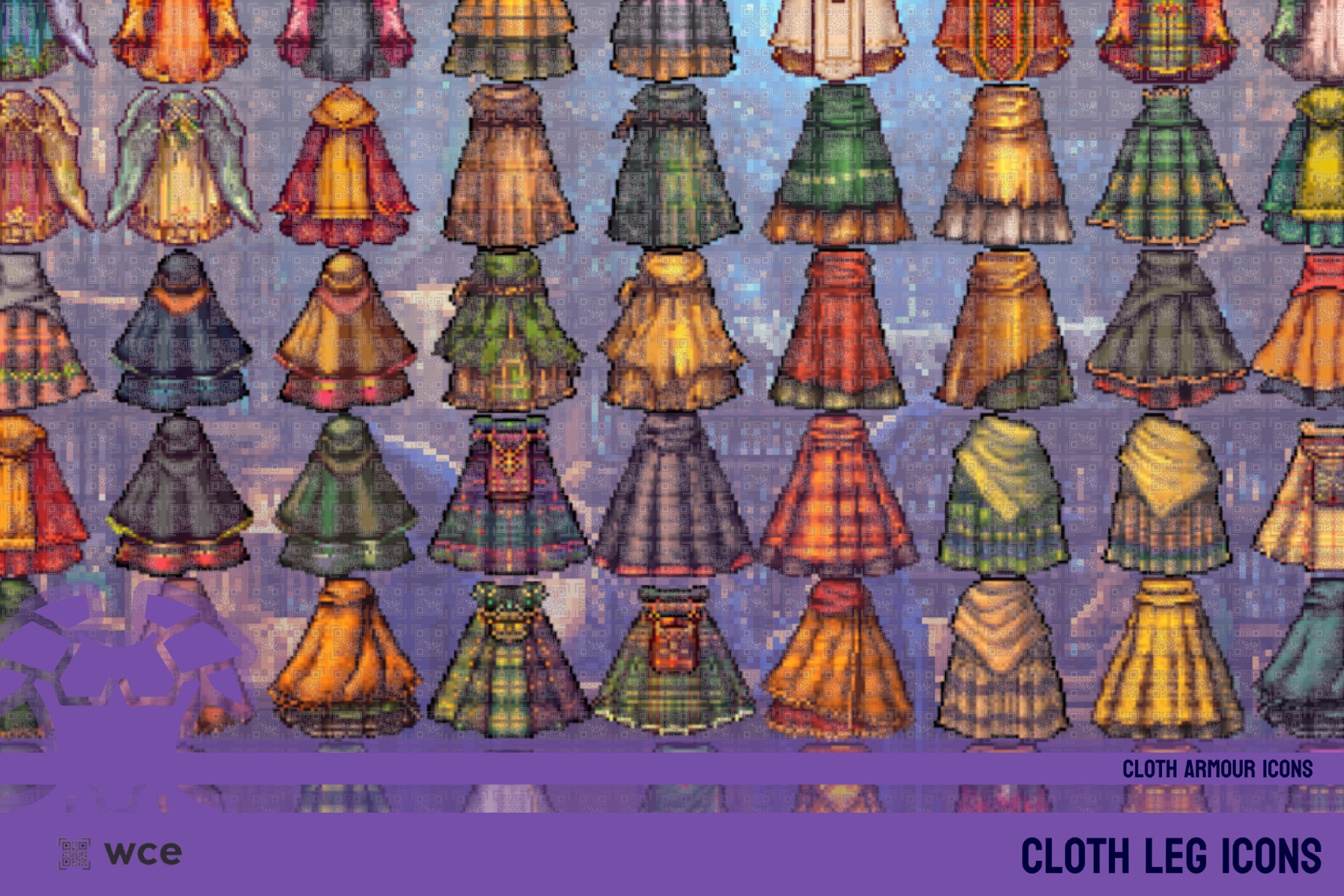 Cloth Leg Icons - 2D Pixel Cloth Armour Customization Gear Item Pack ...