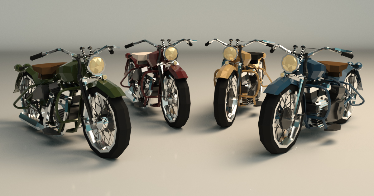 Low Poly Motorcycle 03 3D 汽车 Unity Asset Store