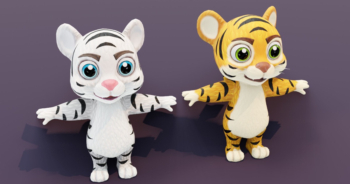 Tiger Unity Cartoon Tiger Rigged 3D Models Pack | キャラクター | Unity Asset Store