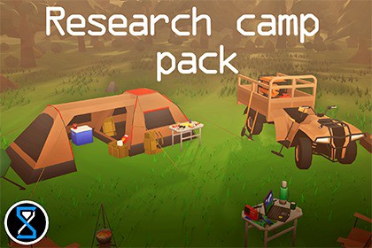 LOW POLY - Research camp (Survival Camp, Survival props, Survival, Camping)