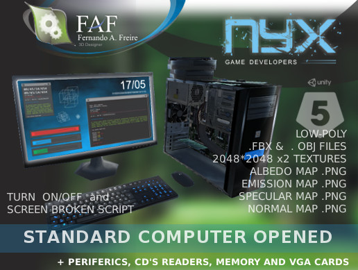Standard Computer Opened | 3D Electronics | Unity Asset Store