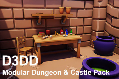 Modular Dungeon & Castle Pack – Stylized Low Poly