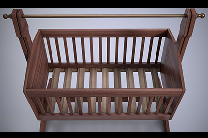 Classic Wooden Baby Cradle