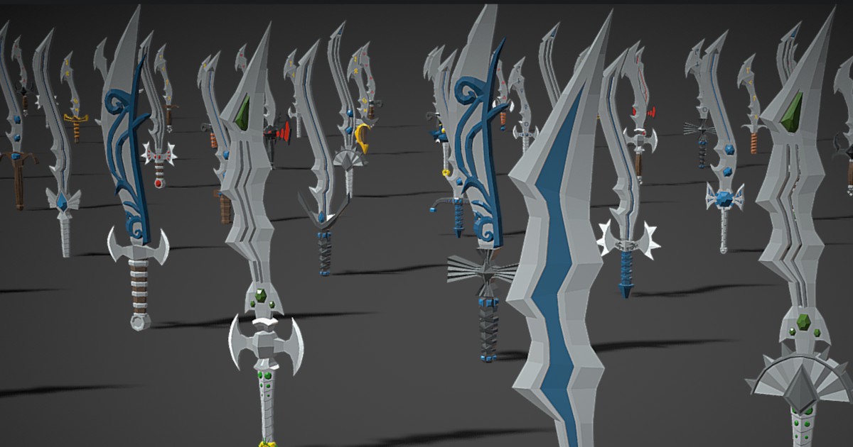 Swords Pack 3 - 300 Low Poly Weapons | 3D 무기 | Unity Asset Store