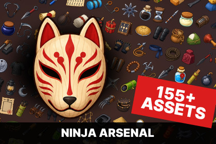 Ninja Shinobi Stealth Espionage Weapons Tools Icons Pack