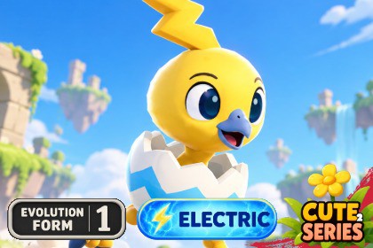 Thunder Ostrich Chick - Electric Monster Evolution Form 1