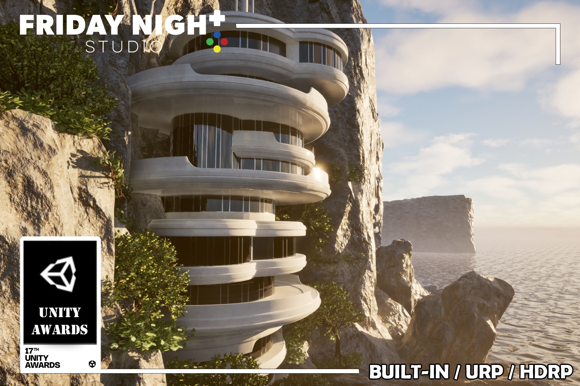 Futuristic Cliffside Habitat – Modular Sci-Fi Environment