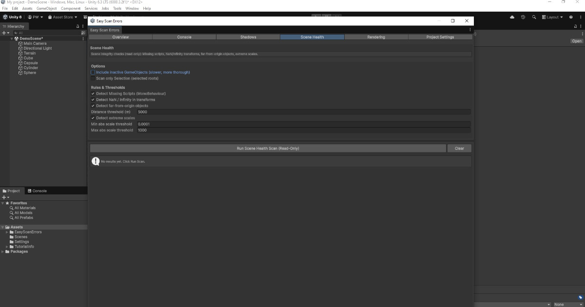 Easy Scan Errors | Utilities Tools | Unity Asset Store