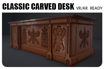 Classic Carved Desk - Game Ready