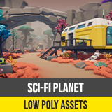 Low Poly Sci-Fi Planet Base - Space Station