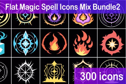 Flat Magic Spell Icons Mix Bundle2