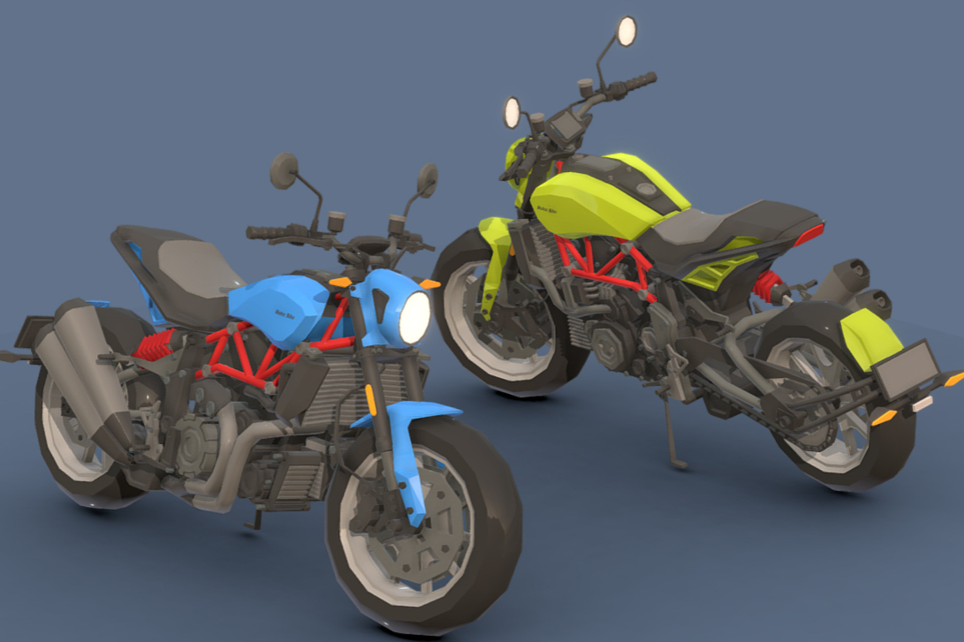 LowPoly Motorcycle 2 3D Land Unity Asset Store