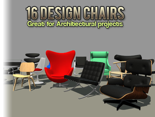 16 Design Chairs | 3D | Unity Asset Store