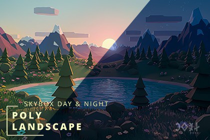Low-poly style landscape - Skybox