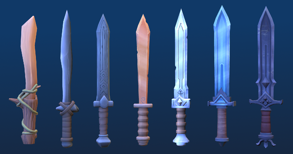 Stylized Fantasy Swords & Icons | 3D Weapons | Unity Asset Store