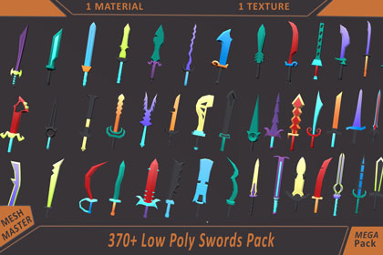 Low Poly Sword Library – 370+ Models