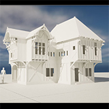 Tileable Medieval Corbelled House / Blockmesh for ingame engines
