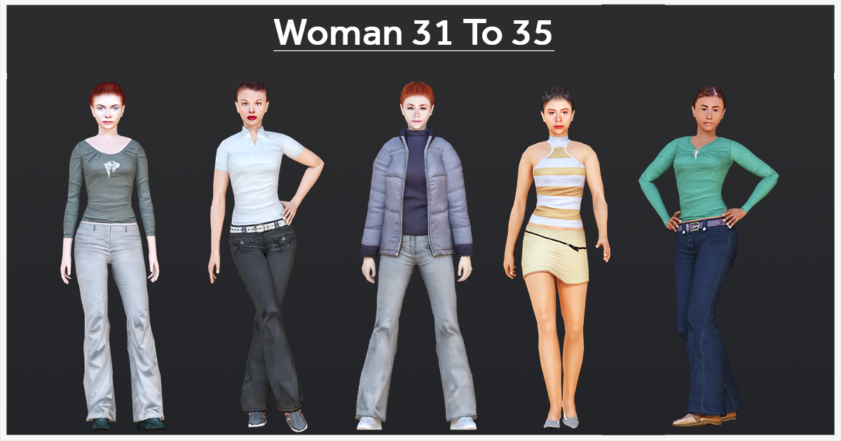 Ladies Icon Unity Woman 31 To 35 | Characters | Unity Asset Store