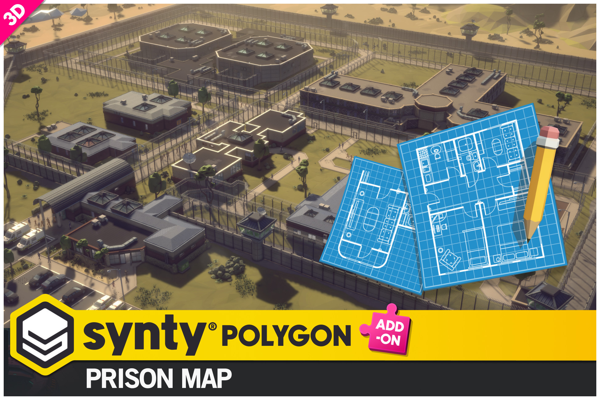 POLYGON - Prison Map by Synty