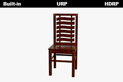 Wavy Backrest Wooden Chair 3D Model