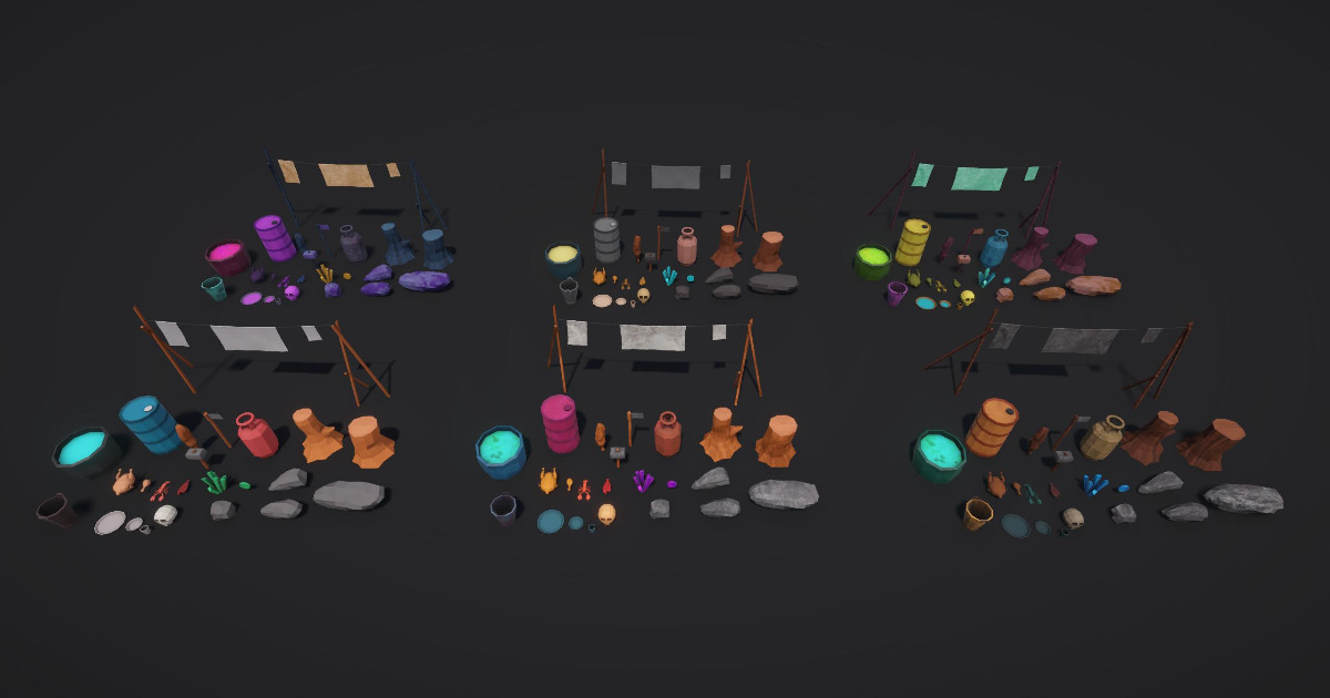 Tall Props Unity Polygonal Props (Barrel, Wood, Foods, Rocks) | 3D Props | Unity Asset Store