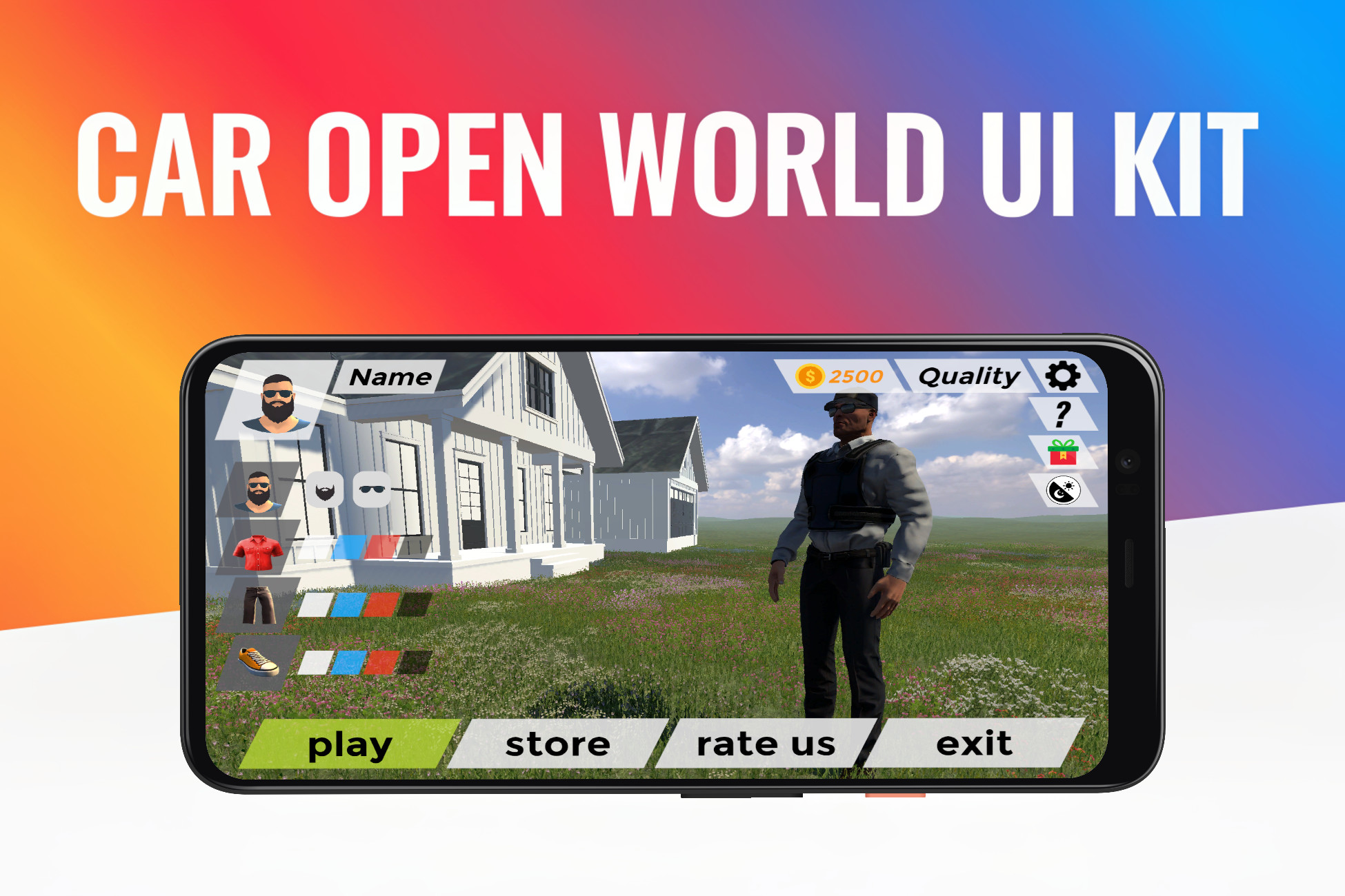Car Open World UI Kit – Realistic Mobile UI | 2D GUI | Unity Asset Store