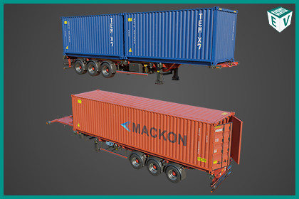 Container Carrier Trailer 02 URP HDRP Textures