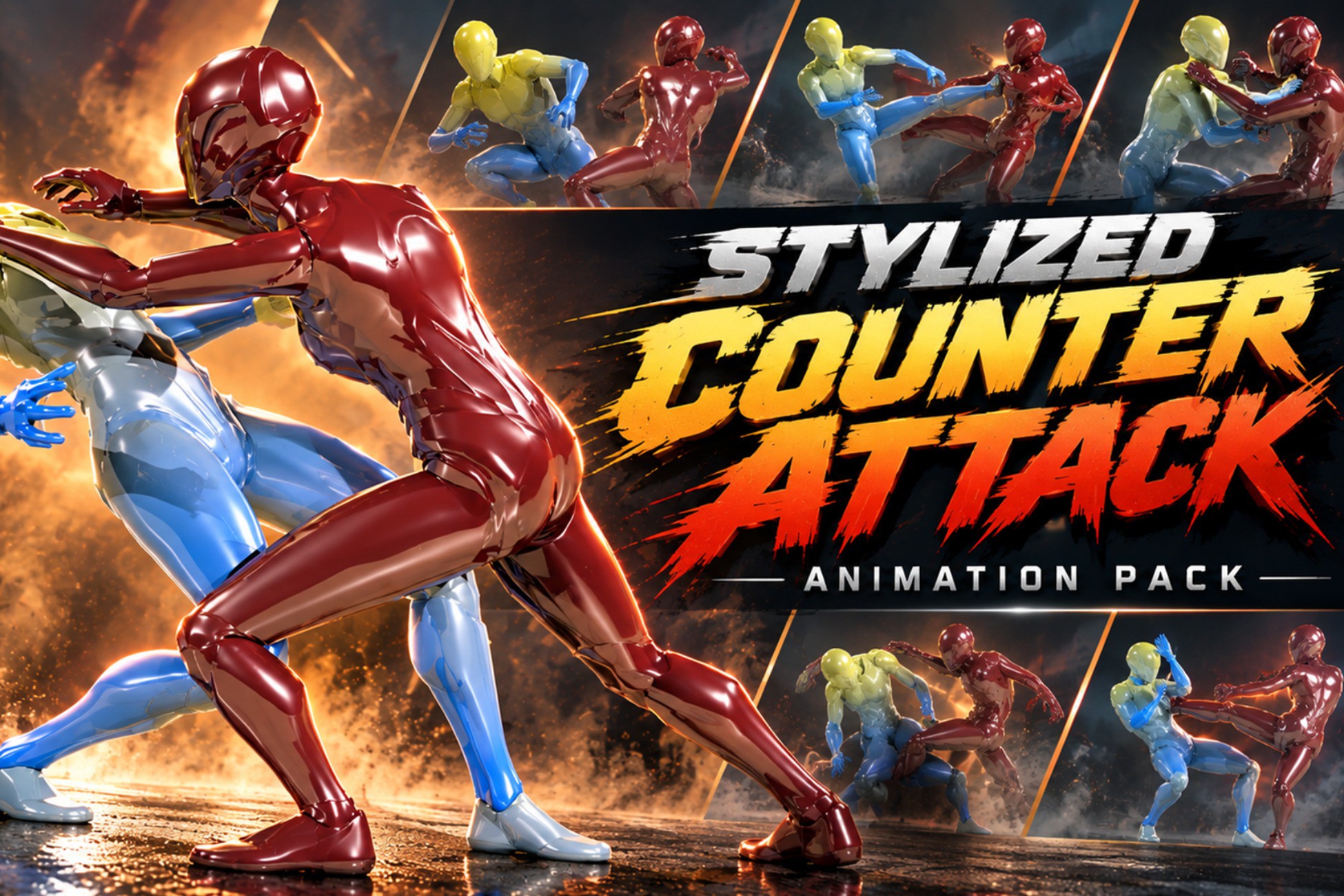 Stylized Counter Attack Animation Pack