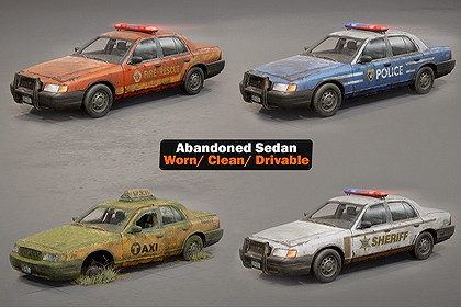 Abandoned Sedan - Taxi / Police / Sheriff