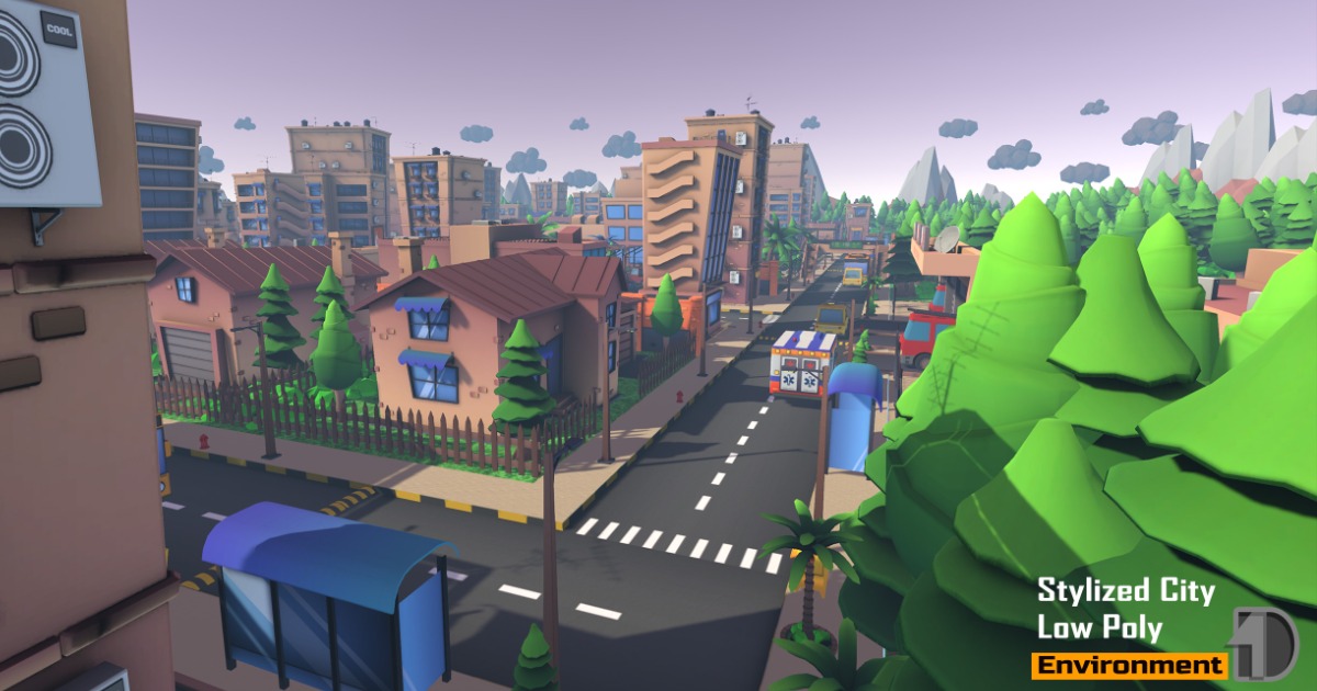 Stylized_Lowpoly_City | 3D Fantasy | Unity Asset Store