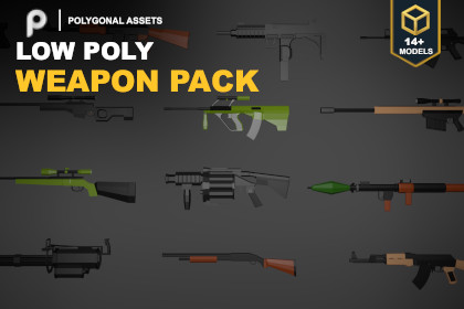 Low poly weapon pack-polygonal assets