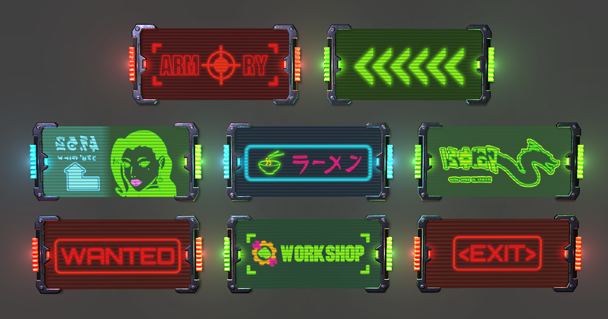 Sci-fi Neon Sign | 3D Electronics | Unity Asset Store